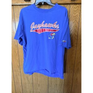 Pro Player Kansas Jayhawks T Shirt Mens Large Blue NCAA Basketball Graphic Tee L